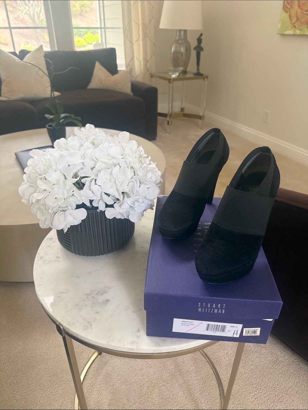 Stuart Weitzman Heels - Sz 5 M - Black - 5 inch Sleek Heel